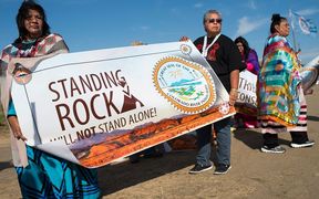 Protestors at the Standing Rock reservation