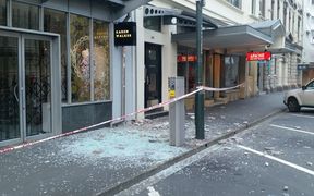 Earthquake damage in central Wellington.