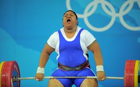 Samoa's Ele Opeloge at the Beijing Games, 2008.