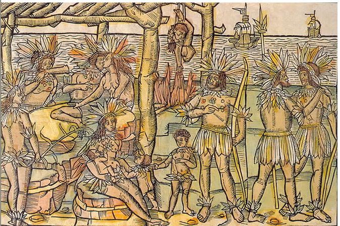 The first known depiction of cannibalism in the New World 
