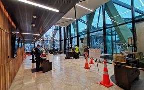 The foyer of the Novotel at Auckland Airport.