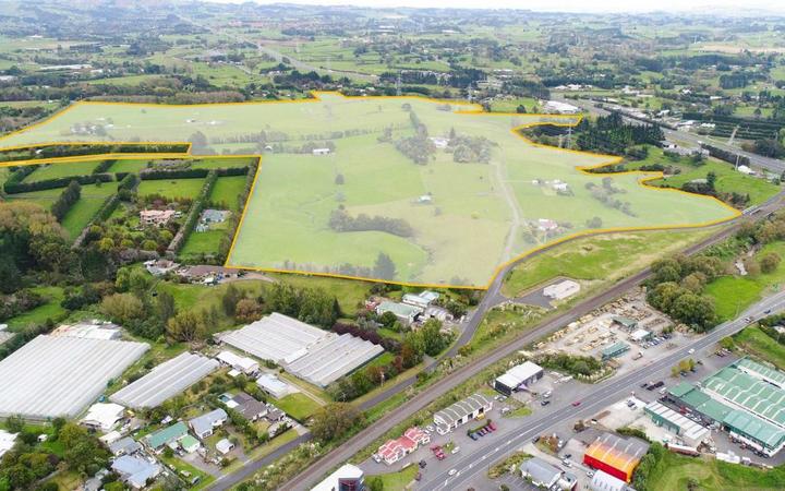 The land in East Drury Kiwi Property is planning to develop with a new town centre and residential development.