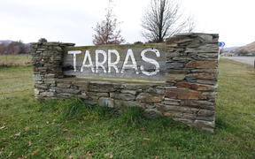 The sign for Otago town Tarras, where land has been bought for a potential airport.