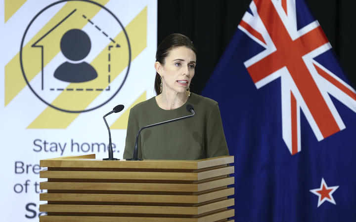 WELLINGTON, NEW ZEALAND - APRIL 07: Prime Minister Jacinda Ardern speaks to media during a press conference at Parliament on April 07, 2020 in Wellington, New Zealand. 