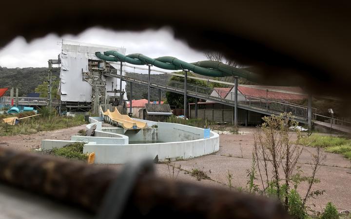 A look inside the now abandoned Waiwera thermal pools