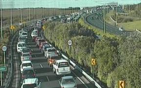 Traffic on Auckland's Northern Motorway this morning. 
