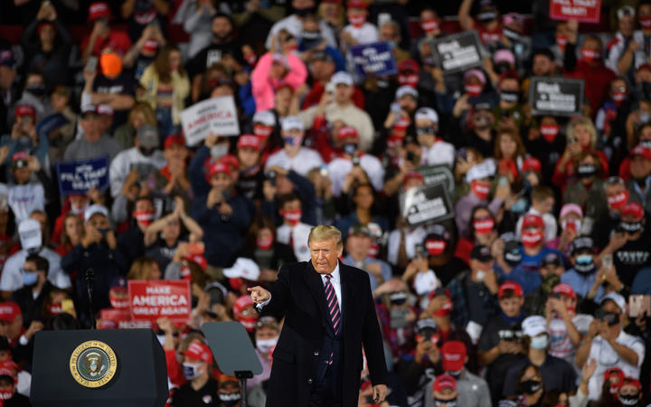 President Donald Trump speaks at a campaign rally at Atlantic Aviation on September 22, 2020, Pennsylvania. 