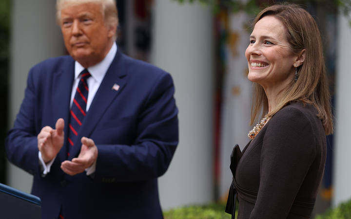 US President Donald Trump announces Amy Coney Barrett as his nomination for the Supreme Court. 