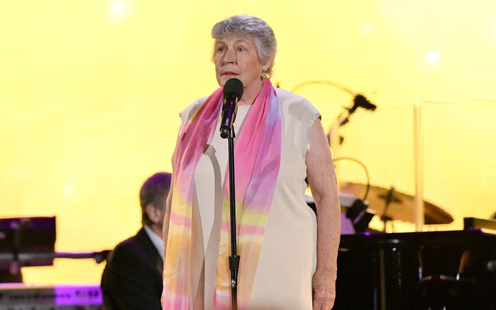 Recording artist Helen Reddy performs onstage during the MPTF 95th anniversary celebration.