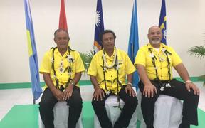 The Presidents of Marshall Islands, David Kabua (left), Palau, Tommy Remengesau (centre) and Nauru, Lionel Aingimea  