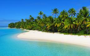 A beach in One Foot Island, Aitutaki, Cook Islands