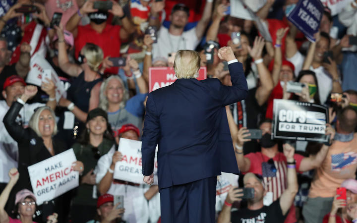 US President Donald Trump holds a Make America Great Again rally on 12 October