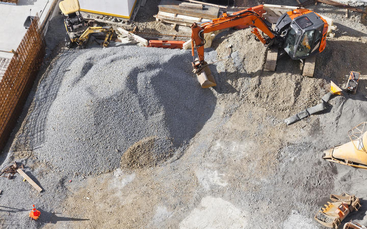 Gravel being used in foundations at a building site in Auckland.