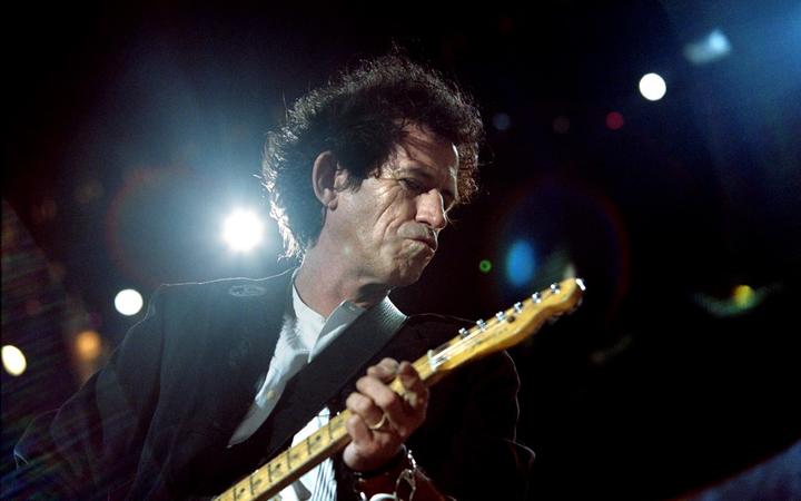 Keith Richards of the Rolling Stones performs during the "Voodoo Lounge" world tour 1995.