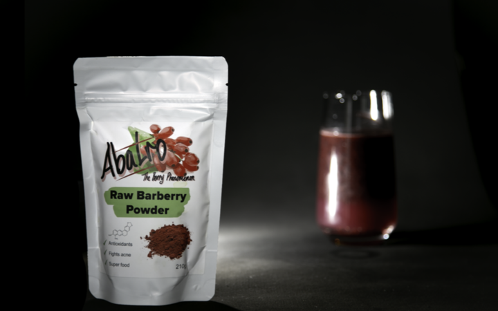 Abalro's Raw Barberry Powder, a product created by three Bayfield High School students.
