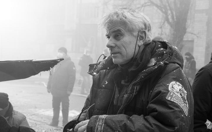 Vincent Ward on set filming in Ukraine