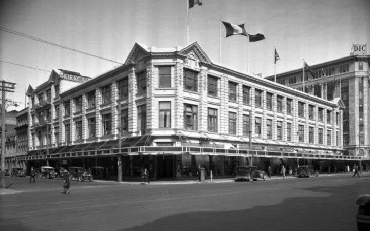 Kirkcaldie & Stains building, on the corner of Lambton Quay and Johnston Street, Wellington