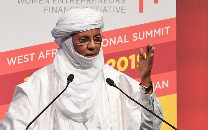 Nigerian Prime Minister Brigi Rafini speaks during the first Women Entrepreneurs Finance Initiative West Africa Regional Summit to be held on April 17, 2019 in Abidjan.