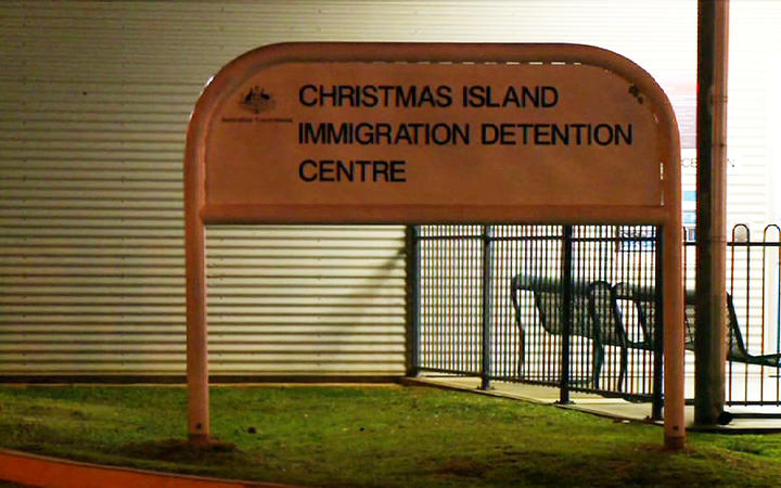 A screen grab photo from 2013 shows the entrance sign of Christmas Island immigration detention centre on Christmas Island, Australia. 
