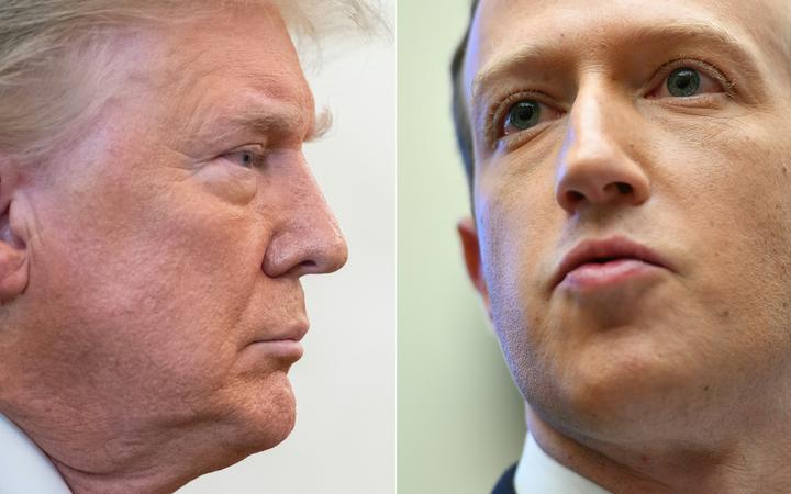 US President Donald Trump and Facebook's Mark Zuckerberg. 