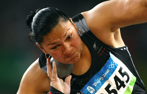 Valerie Vili takes out the the gold medal in the final of the women's shot put at the 2008 Beijing Olympics.