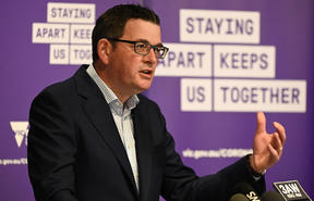 Victoria's state premier Daniel Andrews speaks during a press conference in Melbourne on August 2, 2020, announcing new restrictions to curb the spread of Covid-19.