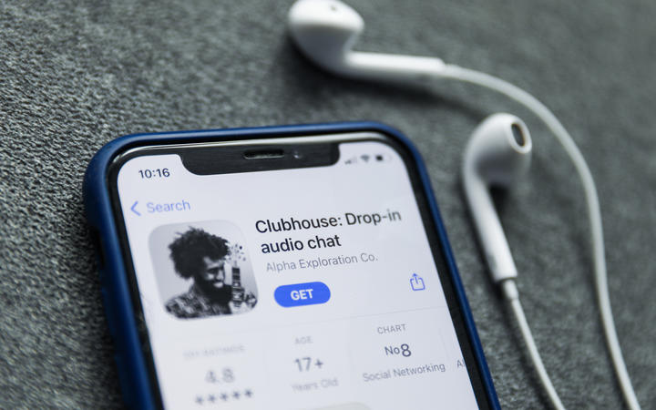 Clubhouse Drop-in audio chat app logo on the App Store is seen displayed on a phone screen in this illustration photo taken in Poland on February 3, 2021.  (