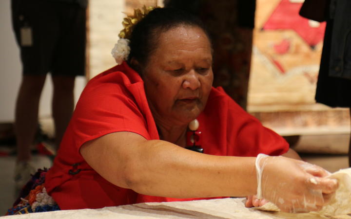 Melesiu Katoa of Tatakamotonga village in the Niua Islands says she is happy to be passing on a lifetime of ngatu making experience to younger generations of Tongans.