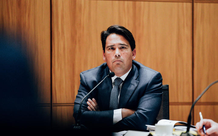 National Party justice spokesperson Simon Bridges at Parliament's police select committee. 
