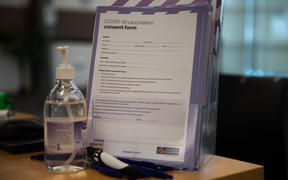 The consent form for the Covid 19 vaccination at a facility in South Auckland