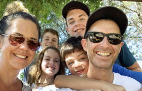 Danny Tomsett and family in Austin, Texas, 2020. 