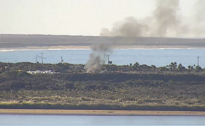 A small fire burns at the landfill in September 2018