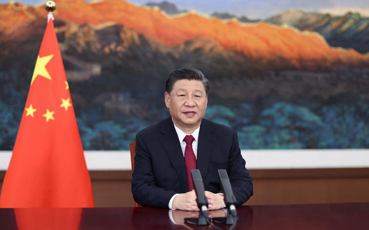 Chinese President Xi Jinping delivers a keynote speech via video at the opening ceremony of the Boao Forum for Asia (BFA) Annual Conference 2021