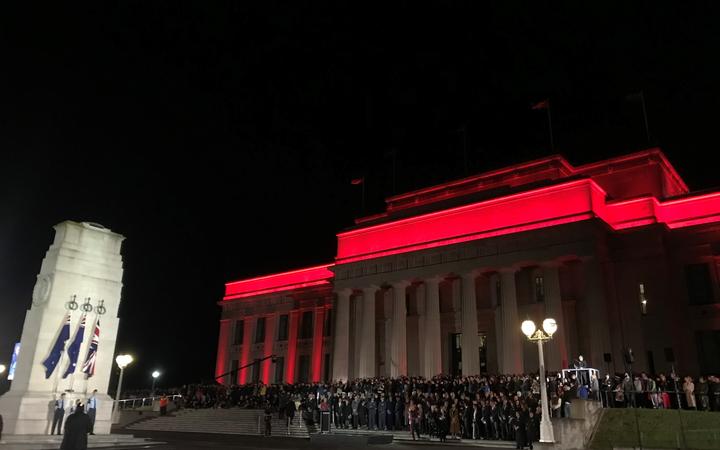The dawn service at the Auckland War memorial Museum.