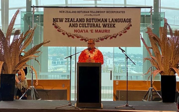 Minister for Pacific Peoples Aupito William Sio launches the 2021 Rotuman Language Week in Auckland. 