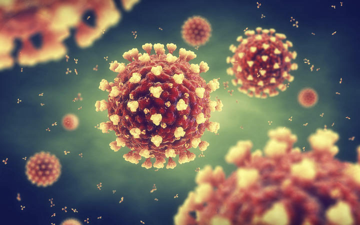 冠状病毒颗粒，插图。 不同的冠状病毒株是引起普通感冒、肠胃炎和 SARS（严重急性呼吸系统综合症）等疾病的原因。 新型冠状病毒 SARS-CoV-2（以前的 2019-CoV）于 2019 年 12 月在中国武汉出现。