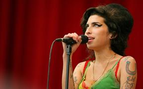 Amy Winehouse performs at the Glastonbury festival, June 2007.