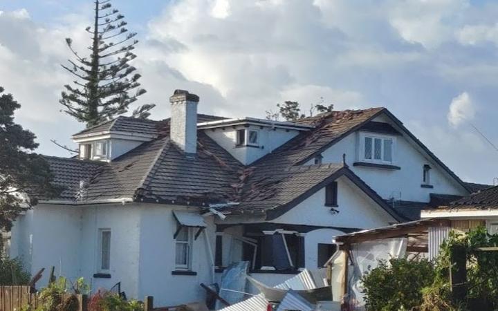 Damage after a tornado in the South Auckland suburb of Papatoetoe on 19 June 2021.