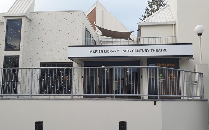 An empty Napier Library this afternoon after a potentially explosive substance was found.

