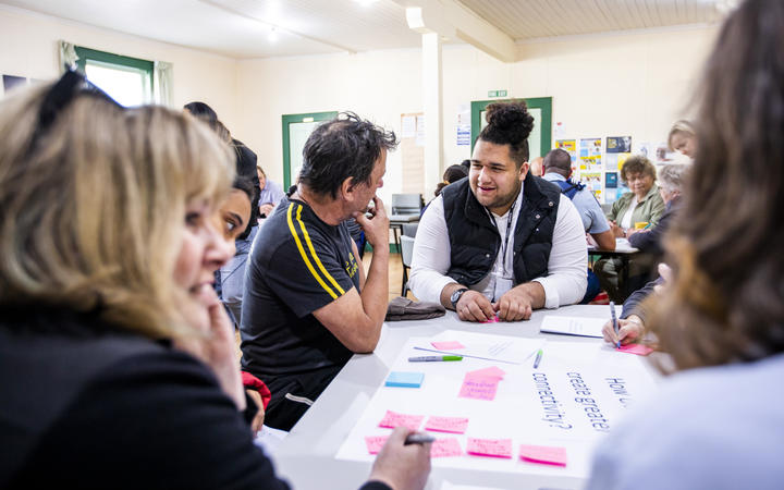 A community workshop in Taihape contributes to the design of the Growing Collective Wellbeing suicide prevention strategy.