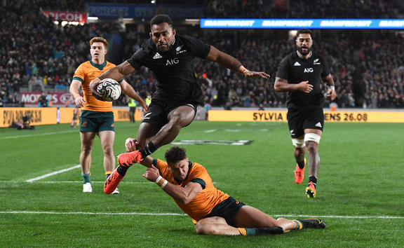 Sevu Reece.
All Blacks v Australia, Bledisloe Cup. Eden Park, Auckland, New Zealand. Saturday 7 August 2021.. © Copyright Photo: Jeremy Ward / www.photosport.nz