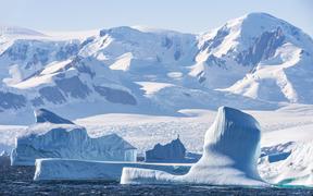 Antarctica, Southern Ocean, Antarctic Peninsula, Graham Land, Antarctic Circle Icebergs (66°33'S 66°33'W) (Photo by BRUSINI Aurélien / hemis.fr / hemis.fr / Hemis via AFP)