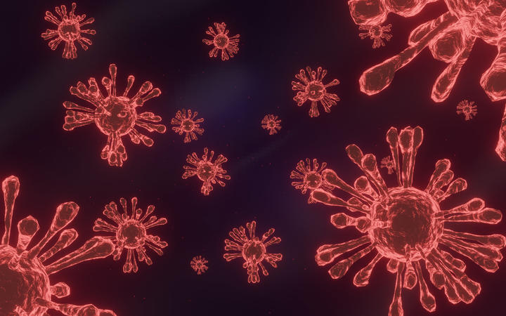 Vector virus, bacteria, cells 3D rendering on blue background. Coronavirus 2019-nCov novel coronavirus concept. Covid-19