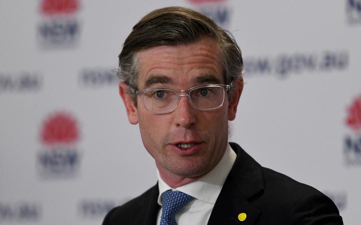 SYDNEY, AUSTRALIA - SEPTEMBER 09: NSW Treasurer Dominic Perrottet speaks to the media during a COVID-19 press conference on September 9, 2021 in Sydney, Australia. 