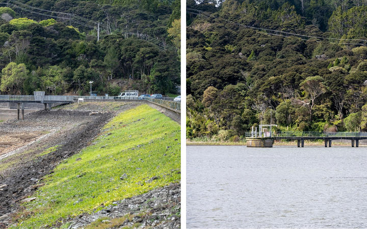 Lower Nihotupu Dam before and after 