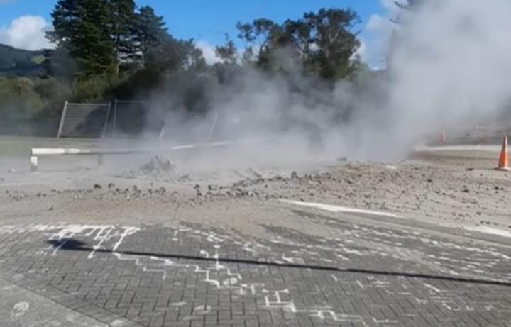  A geothermal bore casing failure caused mud pools at a Kuirau Park car park on October 9.