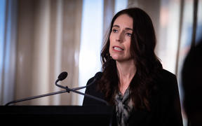 Jacinda Ardern speaking at the Traffic Light System announcement