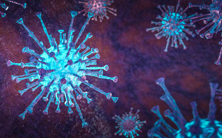 coronavirus concept. Generic respiratory virus, concept of infection and prevention, health. 3d render.