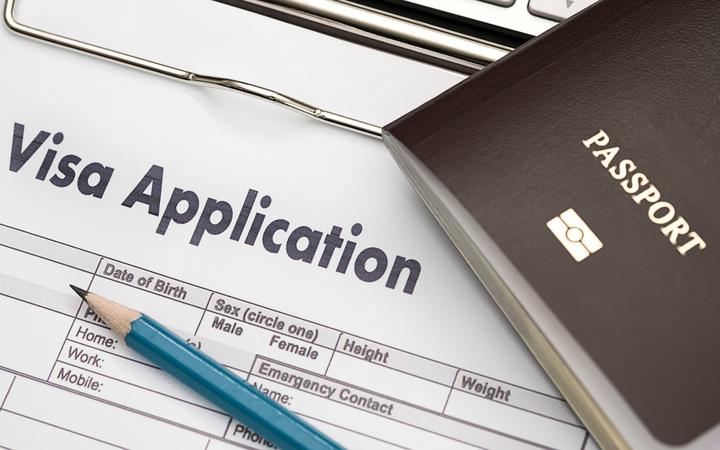 签证申请表旅行移民文件钱护照地图和旅行计划