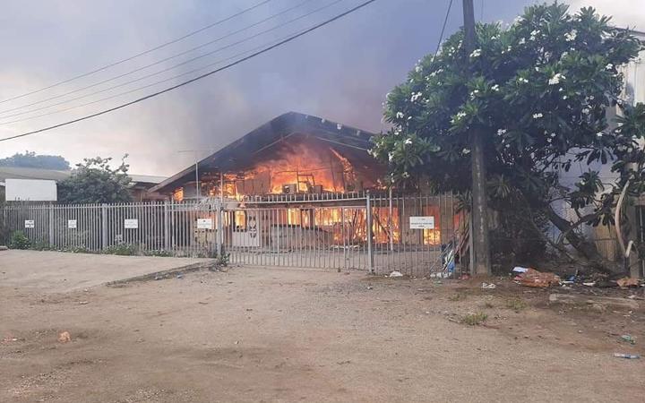 The Adkonect printing complex in Ranadi was among dozens of businesses destroyed in the riots.